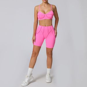 Ingrosso 2 pezzi da donna a <span class=keywords><strong>vita</strong></span> <span class=keywords><strong>alta</strong></span> <span class=keywords><strong>Leggings</strong></span> e reggiseno per esercizi di Yoga su misura per <span class=keywords><strong>Fitness</strong></span> abbigliamento sportivo modello solido - Product Image 4