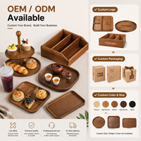 Plateau de service en bois d'acacia à 3 niveaux - Support pliable à plusieurs étages pour charcuterie, viande, fromage et collations, plateau de fête