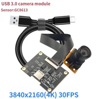 Module de caméra 8MP 4K USB 2.0 avec capteur GC8613 1/2.7 pouces, 30fps, carte de vision industrielle embarquée haute vitesse, compatible UVC, Plug & Play