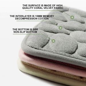 Tapis de bain antidérapant en polyester gaufré effet pavé, résistant aux taches, pour lavabo, baignoire, sol de salle de bain, tapis de douche, paillasson d'entrée pour la maison - Product Image 3