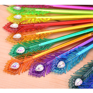 Peacock Feather Gel <b>Pen</b> <b>Multi</b> <b>Colored</b> Diamond Tip Creative Stationery For Students And Gift Writing - Product Image 4