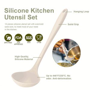 Ensemble d'ustensiles de cuisine en silicone et bois personnalisés, 22 pièces, vente en gros, accessoires de cuisine avec manches en bois - Product Image 3