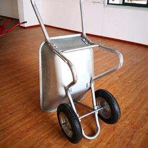 भारी ड्यूटी डबल-व्हील निर्माण व्हीलबारो 2-व्हील हैंड पुश ट्रोली व्हीलबैरो के लिए - Product Image 6