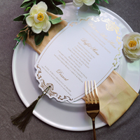 Tarjeta de Menú de Boda Personalizada con Papel Dorado, Tarjeta de Invitación de Boda de Terciopelo Verde con Borla Verde