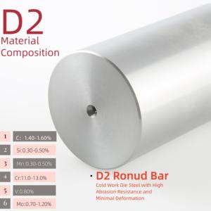 قضبان فولاذية من سبائك DC53/D2 1.2374 وفقًا لمعايير ASTM من مصنع دونغوان، فولاذ قوالب AISI DIN D2 مطروق للقطع - Product Image 3