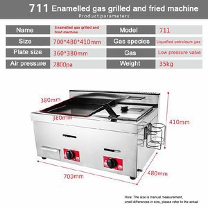 Friggitrice commerciale del ferro della stufa a <span class=keywords><strong>Gas</strong></span> In una piastra elettrica delle friggitrici a macchina per il ristorante veloce - Product Image 4