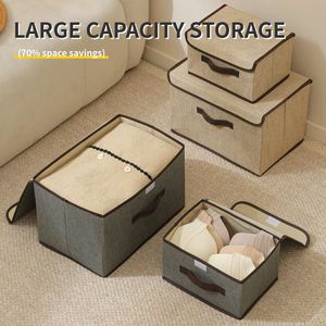 Household Closet Clothing Storage <b>Box</b> <b>Clothes</b> Organizer <b>Box</b> with Lid - Product Image 2