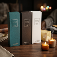 Boîte d'emballage en papier de luxe avec estampage à chaud argenté pour diffuseur de parfum, collection élégante en gros