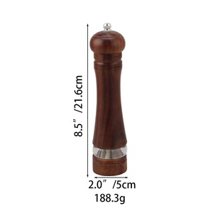 Molinillo manual de cerámica de madera de nogal para sal, recargable, juego de molinillo de sal y pimienta de grosor ajustable - Product Image 6