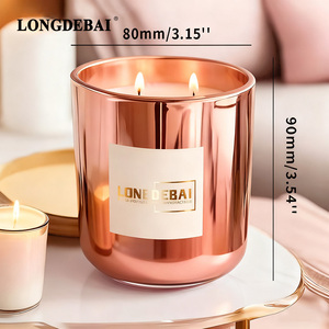 Recipientes Redondos Holográficos para Velas de 8oz, 10oz y 12oz, de Vidrio Grueso Iridiscente, Coloridos y Brillantes, de Lujo y Personalizados - Product Image 2
