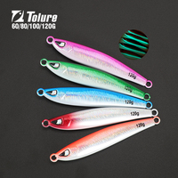 Promotion : Leurre Jig Lumineux en Métal 60g-120g pour Pêche au Bar en Eau Salée, Sardine Slider pour Rivières, Lacs, Ruisseaux, Cible Marlin