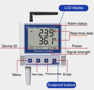 RS-WS-LORA Suporte Configuração NFC Display LCD Registrador de Dados de Temperatura LORA com Gateway