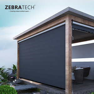 Chống UV ngoài trời zip của nhãn hiệu có thể thu vào cửa sổ cuộn trong suốt bóng râm cho Windows nhà hàng - Product Image 4