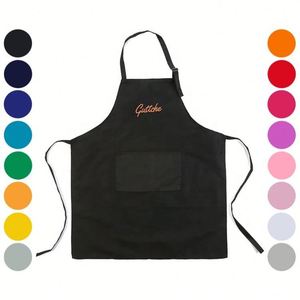 Delantales Promocionales con Logotipo Impreso al por Mayor, Delantales de Trabajo de Color Sólido, Ropa de Trabajo para el Hogar y la Oficina, Regalos Promocionales para Eventos - Product Image 1