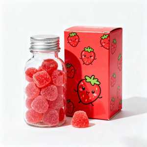 Caja de papel de caramelo de goma de vitamina C de gama alta ecológica biodegradable impresa logotipo personalizado diseño ranurado de esponja para aperitivos dulces - Product Image 2