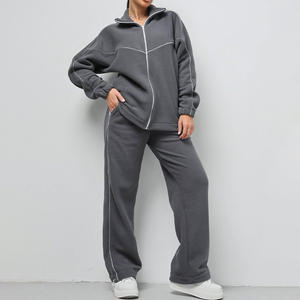 Fall Winter Women's Clothing Streetwear Casual <strong>Lounge</strong> <strong>Sets</strong> <strong>Teddy</strong> <strong>Fleece</strong> Tracksuit <strong>Set</strong> Stripes SweatsuitsTwo Piece <strong>Set</strong> - Product Image 5