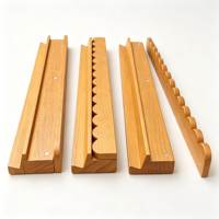 Support de tuiles de mahjong en bois moderne avec règle et poussoir pour jeux de mahjong