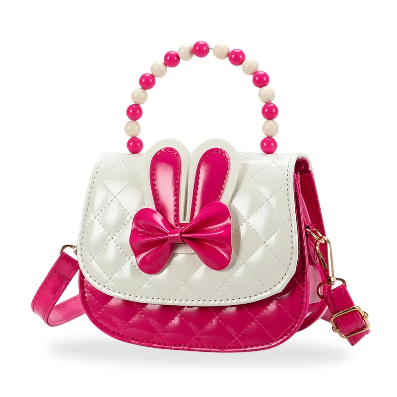 New Design Lovely Kids Crossbody Bag Fashion Mini Bow Beaded Handbag for Girls