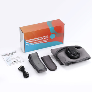 Wireless Remote <b>Heated</b> Shoulder Brace Vibration Massager Detachable Controller Knitted Fabric <b>USB</b> Rechargeable Pain Relief - Product Image 2
