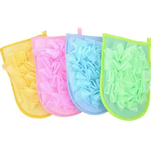 Esponja de banho luva Loofah Body Scrubber, Chuveiro Pouf Limpeza Loofah Esponja Chuveiro Use Esponja para Lavagem Corporal