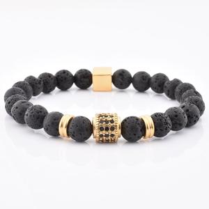 Bracelet en perles œil de tigre, perles en acier inoxydable avec diamant, haute qualité, livraison gratuite - Product Image 2