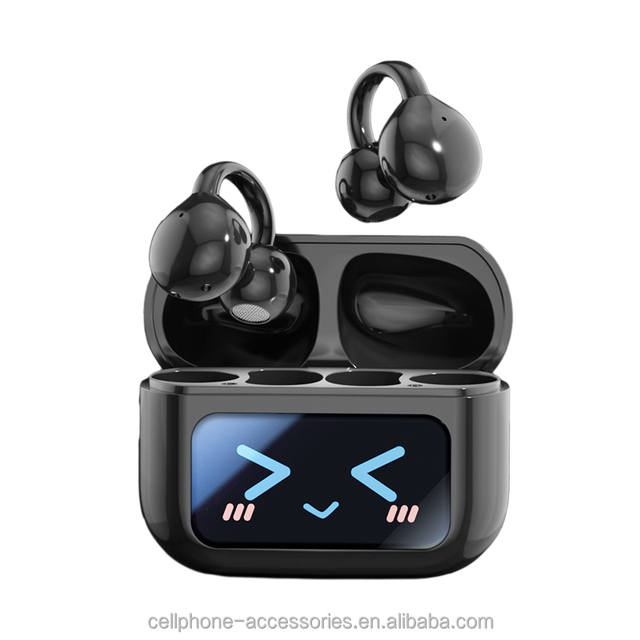 Open Ear Clip Wireless Earbuds with for 5.4 Digital Display Touch Control Low Latency for Sports & Fitness Running