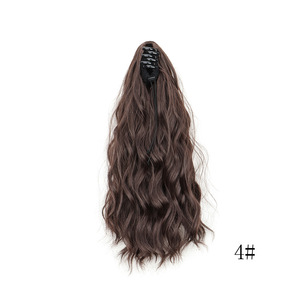 Perruque courte bouclée pour femmes avec pince à griffes hautes Nuage Perm Style Water Wave Ponytail Stock - Product Image 3