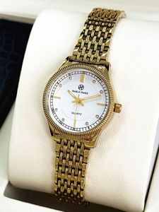 Nuevo modelo de reloj - reloj de pulsera de cuarzo dorado, estilo moderno y elegante para mujer, resistente al agua, con cadena. - Product Image 3