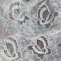 Tissu en maille florale respirant et hydrosoluble, dentelle 100% coton pour robe brodée ou hawaïenne, tissu en coton