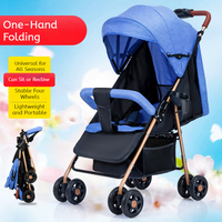 Poussette pliable légère en acier inoxydable pour bébés de 0 à 3 ans, simple, avec pare-soleil, en lin, position assise/allongée