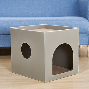 Cama corrugada de alta calidad para mascotas, <span class=keywords><strong>venta</strong></span> directa de fábrica, patrón sólido barato, cama para gatos, cueva, forma cuadrada, embalaje de cartón - Product Image 4
