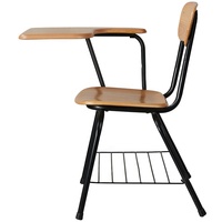 Chaise d'Étudiant Moderne et Confortable en Bois avec Tablette d'Écriture Pliante Ensemble de Mobilier Scolaire