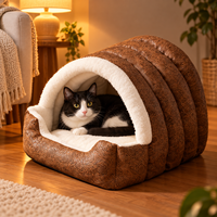 Nouveau Lit Douillet et Imperméable pour Chiens et Chats, en Coton PP, Style Royal Vintage, pour Petits et Moyens Animaux, Nid d'Hiver Confortable