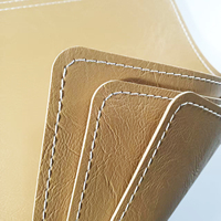 Sous-verres et sets de table rectangulaires en cuir PU marron de luxe, motif rétro, personnalisables, pour boissons
