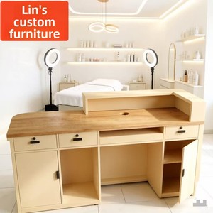 เคาน์เตอร์เก็บเงินแบบเรียบง่ายทันสมัย QT-219X ทำจาก MDF สำหรับร้านเสริมสวย สตูดิโอโยคะ บาร์ เคาน์เตอร์ร้านขายเสื้อผ้าสตรี - Product Image 5