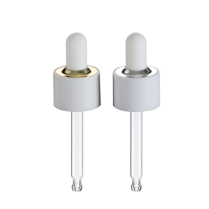 Botol Plastik Grosir 20/410 Emas Perak dengan Pipet Kaca dan Tutup Putih untuk Kemasan Kosmetik - Product Image 2