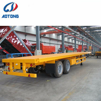 Remorque porte-conteneurs à plateau plat 2 essieux 20/40/45 pieds avec verrous à torsion pour le transport de conteneurs en terminal