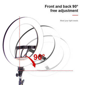 Lampe vidéo LED portable 18 pouces 3200K-6500K, <span class=keywords><strong>mini</strong></span> anneau lumineux RGB 360° pour selfie, avec télécommande pour téléphone, idéale pour le maquillage et l'éclairage photographique - Product Image 2