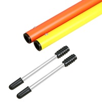 Poteaux d'entraînement de football et de basketball en PVC durables jaunes de 1,5 m en forme de serpent, spirale, montés au sol, marqueur de recul de véhicule, modèle KSE