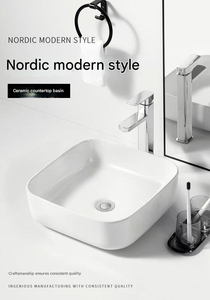 Vasque <span class=keywords><strong>de</strong></span> Salle <span class=keywords><strong>de</strong></span> Bain Rectangulaire <span class=keywords><strong>Design</strong></span> <span class=keywords><strong>Haut</strong></span> <span class=keywords><strong>de</strong></span> <span class=keywords><strong>Gamme</strong></span>, Forme Carrée, Lavabo <span class=keywords><strong>de</strong></span> Luxe avec Meuble-Vasque - Product Image 2