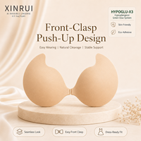 XINRUI Soutien-gorge adhésif en silicone réutilisable, soutien-gorge invisible sans bretelles, soutien-gorge dos nu push-up pour robe de mariée, emballage personnalisé