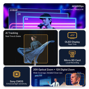กล้อง PTZ แบบติดตามอัตโนมัติด้วย AI 20 เท่า พร้อมชุดควบคุมจอยสติ๊ก NDI PoE รุ่น PUS-UHD700 กล้องประชุมแบบโหวต PUS-UHD700 PUS- - Product Image 2