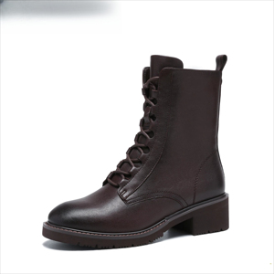 Botines de combate impermeables de tacón grueso para mujer, estilo Martin, color marrón, con cordones, en stock, económicos, para pedidos al por mayor - Product Image 6