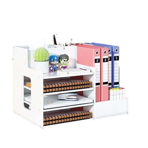 Multi Layer Desk File Rack PVC Storage Organizer For Office Student Desktop Use - Product Image 3