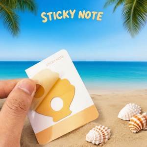Shell-Shaped <b>Memo</b> <b>Pad</b> Cute Ocean Beach Self-Adhesive Sticky Notes Bright Colors Back-to-School Essentials for Office Study - Product Image 4