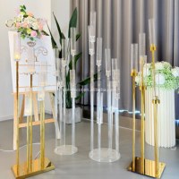 Nouveau design OLER – Grand chandelier à 8 bras en métal/cristal pour bougies LED – Centre de table de luxe pour mariage et fête