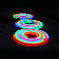 Ruban LED RGB rond 360 degrés D18mm 24V, pixels adressables, éclairage en spirale LED, IP65 PVC 5m, néon flexible pour bâtiment, hôtel, extérieur