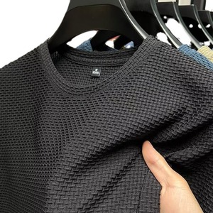 Áo thun nam mùa hè bán chạy nhất năm 2025, chất liệu lụa đá thoáng mát, kiểu dáng rộng rãi, chất liệu lưới co giãn, tay ngắn - Product Image 5