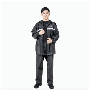 Veste <span class=keywords><strong>de</strong></span> <span class=keywords><strong>pluie</strong></span> tricotée en PVC classique noir respirant imperméable pour les travailleurs en plein air Construction pêche Agriculture Logo - Product Image 1