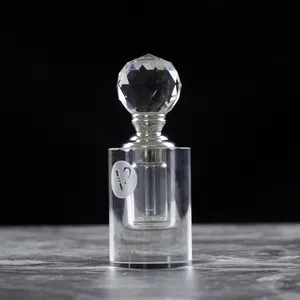 空3毫升圆形圆形透明水晶香水瓶玻璃油乌德瓶现货批发